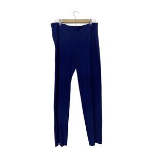 Eileen Fisher Womens Navy Blue Stretch Jersey Pull On Leggings Size Large